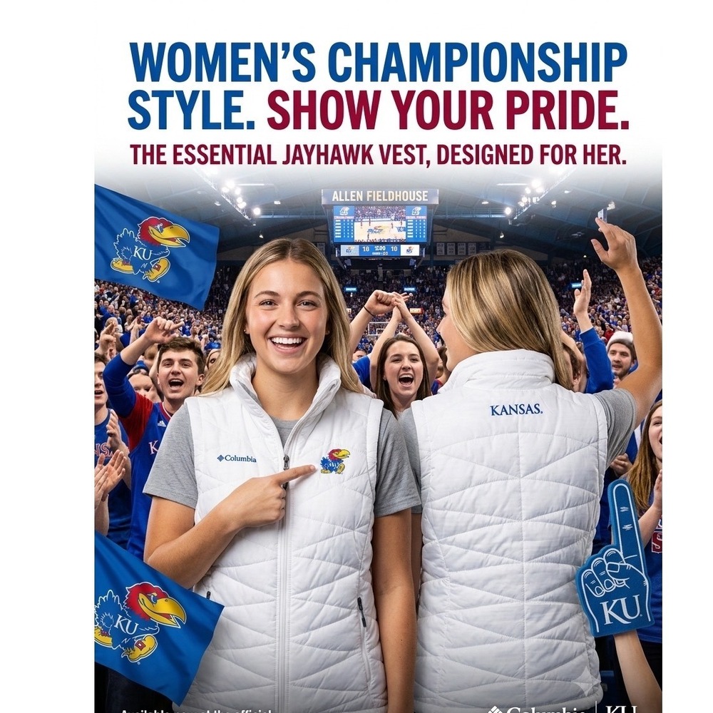 Columbia Kansas Jayhawks Omni-Heat Puffer Vest Womens‎ Medium White KU Jayhawk